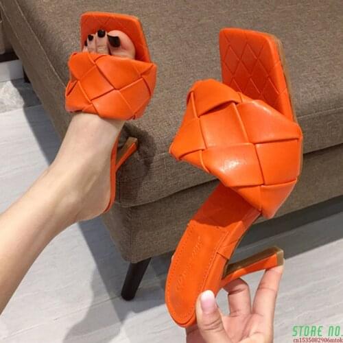 2021 Luxury Design Slides Women 9cm High Heels Mules Fetish Summer Sandals Stiletto Heels Slippers Prom Platform Stripper Shoes