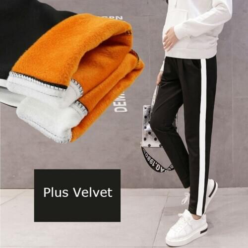 Maternity Pants 2020 Autumn and Winter Plus Velvet Sweatpants Casual Pregnancy Trousers Warm Thick Pant for Pregnant Women
