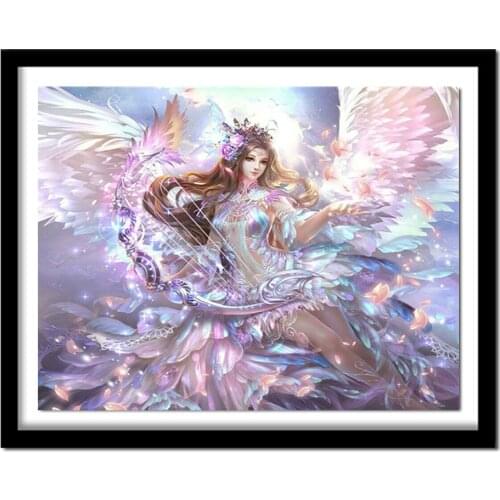 Resin Diamond embroidery beautiful harp fairy 5d diy diamond painting full square Cross Stitch drill Rhinestone decor