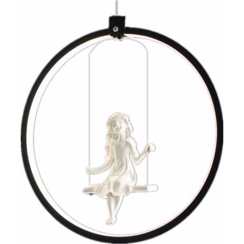 GZMJ Wonderland Modern Black/White Pendant Light Round Acrylic Decorative Led Pendant Lamp Hang Lamp for Bedroom Corridor Hotel