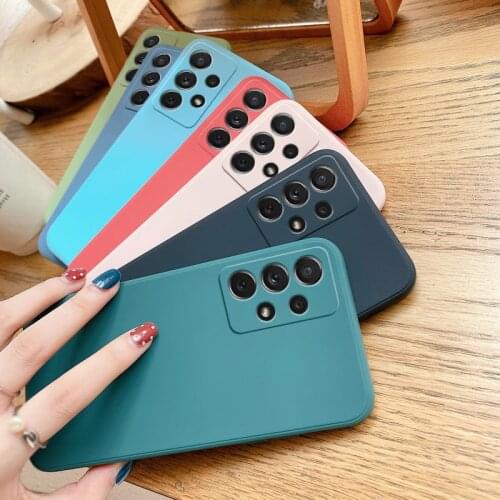 Slim Square Case For Samsung Galaxy A52 A72 A71 A51 A50 A21S S21 Ultra S20 FE Plus A42 A32 A22 A12 A02S A31 Quantum 2 Soft Cover