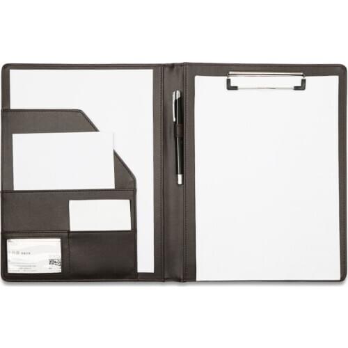High Quality A4 PU Leather File Folder A4 Paper Clip Padfolio For Office School Supplies Desk Organizer