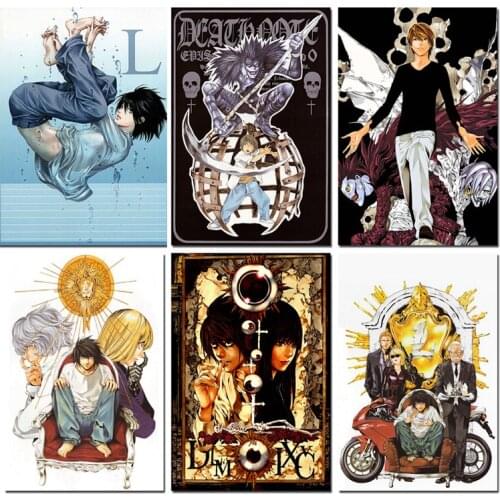 Death Note Japanese Anime Art Prints Silk Canvas For Wall Pictures Room Decoration-003