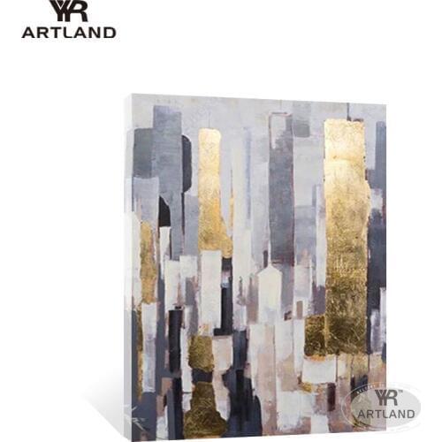 YYR-ARTLAND Gold painting Modern abstract Hand painted oil painting on canvas home decoration hanging pictures for living room