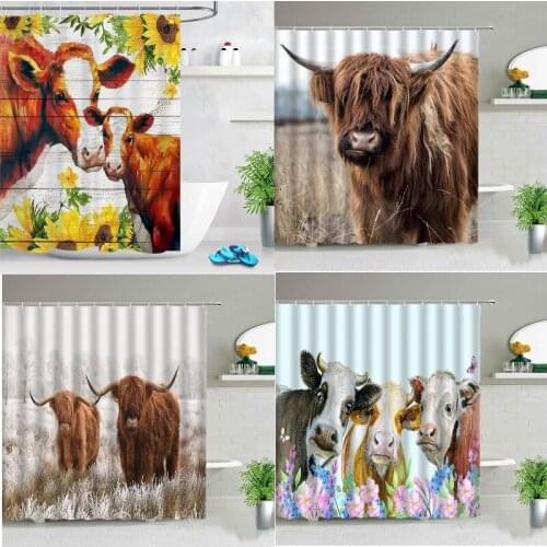 Cute cow yak curtains in the room Curtains for the kitchen bathrooms modern fixture shower curtain bedroom curtains Curtains