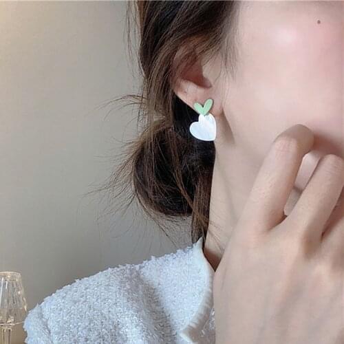 Cute Heart Shell Drop Earrings For Women Korean Style 2021 Fahion Jewelry Summer Beach Female Travel Earring pendientes mujer