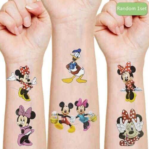Disney Mickey Minnie Mouse Tattoo Sticker Originales Action Figure Classic Cartoon Kid Girls Christmas Birthday Gift Random 1PCS