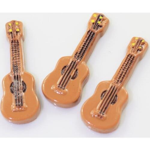 100/50pcs Guitar Kawaii Flatback Resin Cabochon Big 36mm Craft For DIY Mobile Phone Case Hair Bow Decoration Embellishment