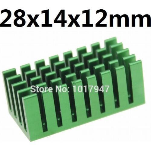 2pieces lot 28x14x12mm Aluminum Green Heat Sink For Chip Router Video Memory