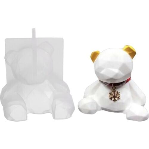 3D Bear Silicone Molds Geometry Stereo Teddy Modelling Epoxy Resin Mould For DIY Gifts Party Wedding Crystal Ornament Decoration