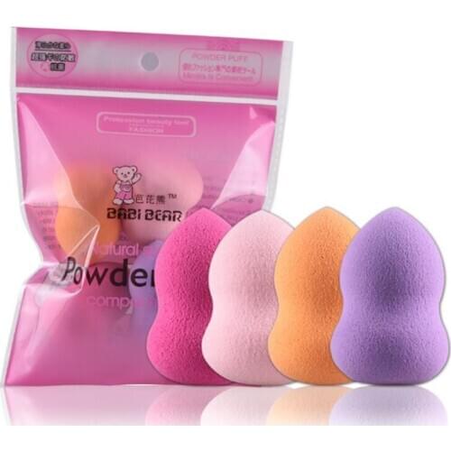 4pcs Foundation Sponge Facial Makeup Cosmetic Puff Base Liquid Powder Cosmetic Tools for Make-up Water drop gourd