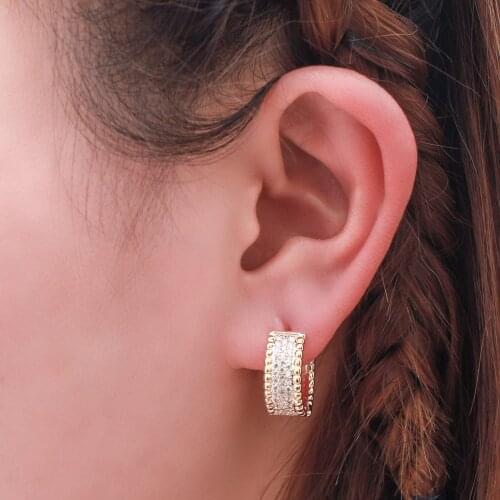 925 Sterling Silver Gold ear ring Hoops Earrings For Women Micro Paved Zircon Delicate Jewelry 2021 Trend MUXUEYAN