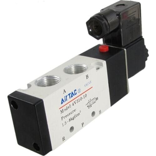 AC220V 4.8W 3/8PT 2 Position 5 Way Air Solenoid Pneumatic Valve 4V310-10
