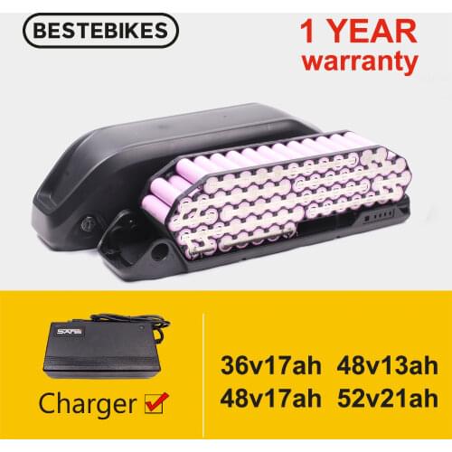 Electric Bike Battery Pack 18650 Cell 13AH 17.5AH 21AH BMS 20A 30A 40A Downtub Li-ion Battery Bafang Motor BBS01B BBS02B BBSHD