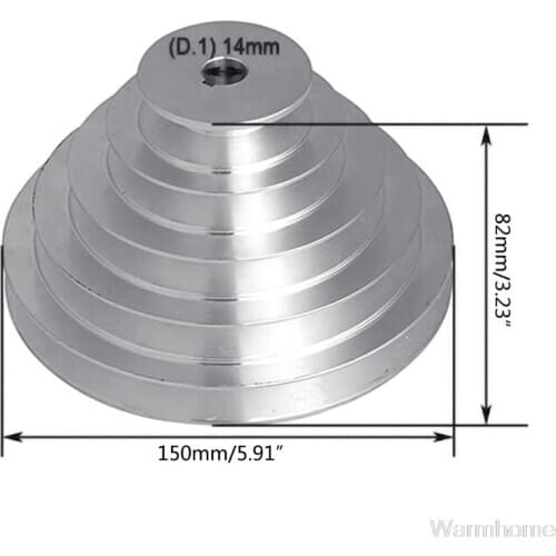 Aluminum A Type 5 Step Pagoda Pulley Wheel 150mm Outer Diameter for V-shaped Timing Belt S24 20 Dropshipping