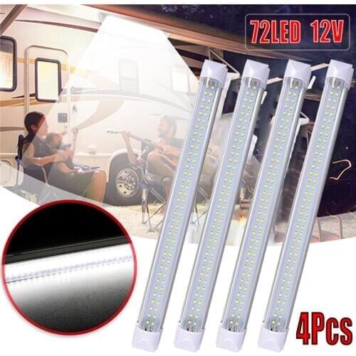 Car Accessories LED Bar Strobe Work Lamp 4X72 LED Interior Light Strip Bar Car Van Bus Caravan ON/OFF Switch LED Light Bar Combo