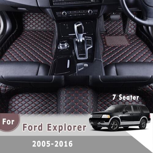 RHD Custom Car Floor Mats For Ford Explorer 2016 2015 2014 2013 2012 2011 2010 2009 2008 2007 2006 2005 7 Seats Car Accessories