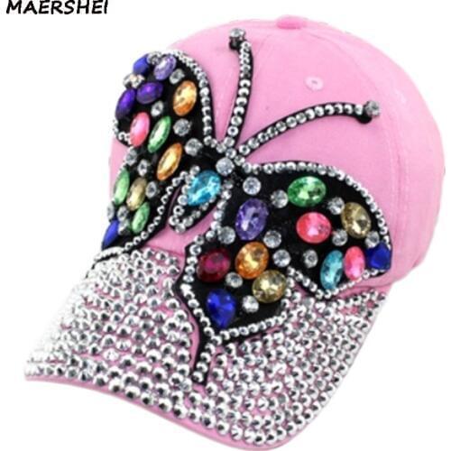MAERSHEI Baseball Cap Female Snapback Womens Hot drilling fashion casual cap black pink cowboy hat girl bone hip hop hat