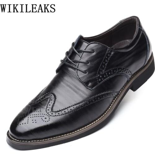 Brogues Office Shoes Men Fashion Mens Dress Shoes Business Shoes Men Oxford Leather Sapato Social Masculino Erkek Ayakkabi