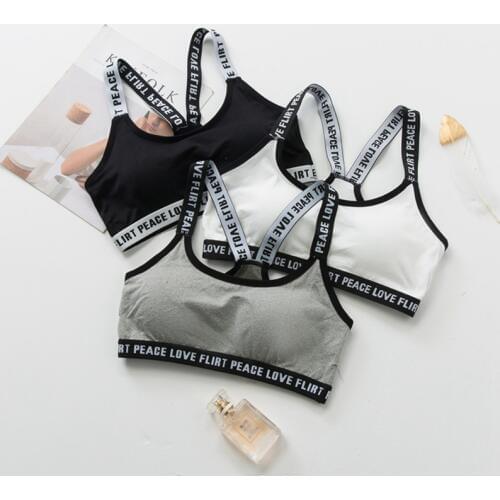 2019 Push Up Women Bra Fitness Bralette Top Padded Brassiere Bralette Letter Print Cross Back Wire Free Bra sujetador deportivo