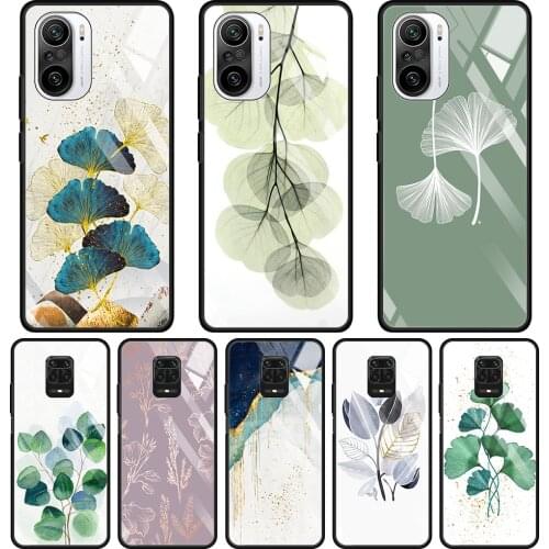 Tempered Glass Shell For Xiaomi Redmi 9 9A 8A 9C K40 K30 Note 10 9 9S 8 7 9T 8T Pro Max Silicon Case Cover Art Luxury Gold Foil