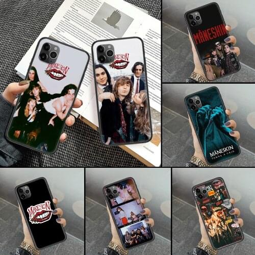 Maneskin band Phone Case Cover Hull For iphone 5 5s se 2 6 6s 7 8 12 mini plus X XS XR 11 PRO MAX black soft funda pretty shell