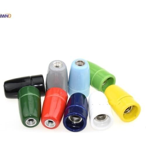 DIY E14 Socket Loft Lamp Base Lamp Holder Iron Ceramics Pendant Light Socket Holder Base Light Screw Socket For Light Fittings