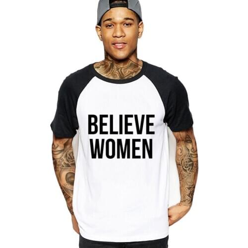 2020 fashion Believe Women Men funny cotton T-Shirt white black short sleeve brand logo cheap male tshirts clothing hot t shirts