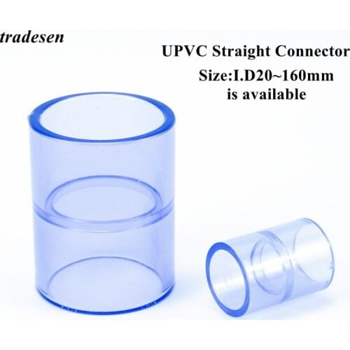 20-63mm Transparent PVC Pipe Connector Straight Joint Garden Water Connectors Aquarium Drinking Water Fish Tank UPVC Tube Joints