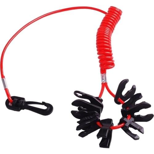 Boat Coiled 11 Key Emergency Engine Cut Off Kill Switch Lanyard Tether