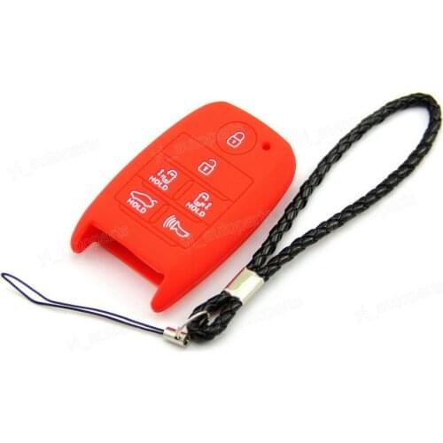 Red Silicone Case Cover Fit For Kia 6 Buttons Smart Key Sedona Van Carnival K6SMRE