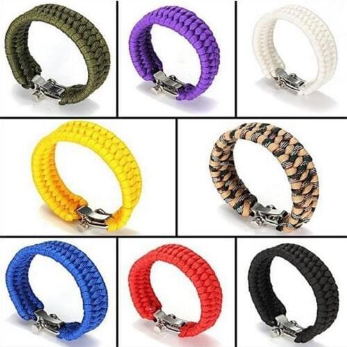 Colorful camping Hiking Emergency Tactical Survival Braided Camp Equipment Rescue Umbrella Rope Outdoor Bracelets Parachute Cord