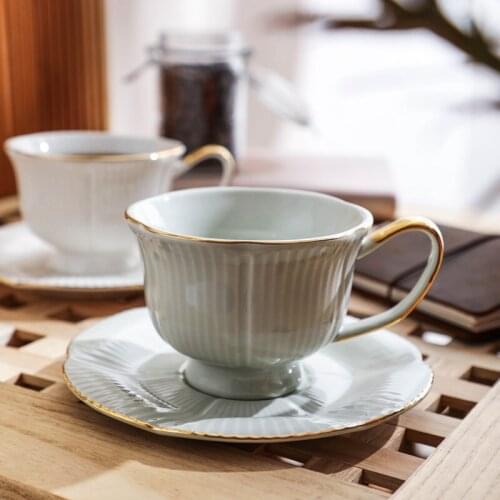 Creative European Style Coffee Cup Set Coffee Mugs Dish Saucer Tea Cup Ceramic Mug Water Cup Home Office Kitchen Supplies
