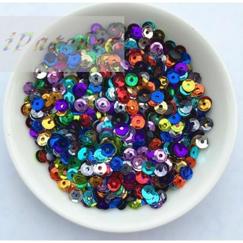 30g/Pack 4mm 5mm 6mm 8mm Mixed Color Cup Round Loose Sequins for clothing Sewing,Wedding Craft,Women DIY Garment Accessories