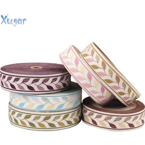 35mm 5yards Jacquard Embroidered Ribbons National Style DIY Apparel Wrapping Trim Sewing Accessories Clothes Decoration Tape