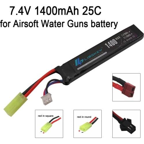 7.4V Lipo Battery for Airsoft 7.4V 1400mAh 25C Mini Airsoft Guns Battery RC Model Lipo Battery