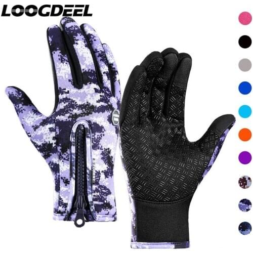 LOOGDEEL Ski Full Finger Gloves Unisex Touchscreen Winter Thermal Rainproof Windproof Skiing Gloves Outdoor Snowboard Gloves