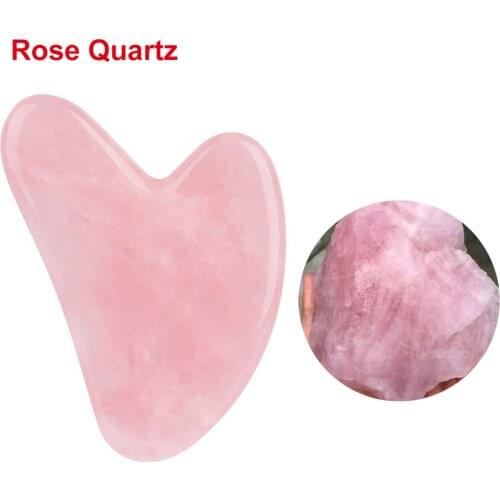 Rose Stone Facial Massager Ying Jade Melon Sand Table Neck Neck Back Body Pressure Therapy With Box Natural Stone Scraper Tools