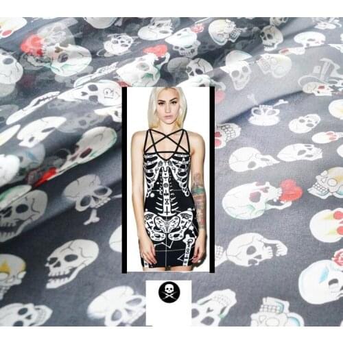 Fashion Paris skeleton floral fabric silk chiffon fabric shows elegant black dress scarves wide cloth