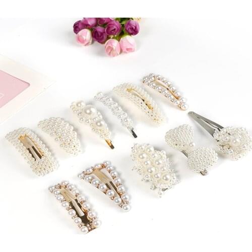 2019 New Fashion Ladies Pearl Hairpins Snap Hair Styling Hair Clips Hair Hooks Accessories for Women Makeup Beauty Styling Tools