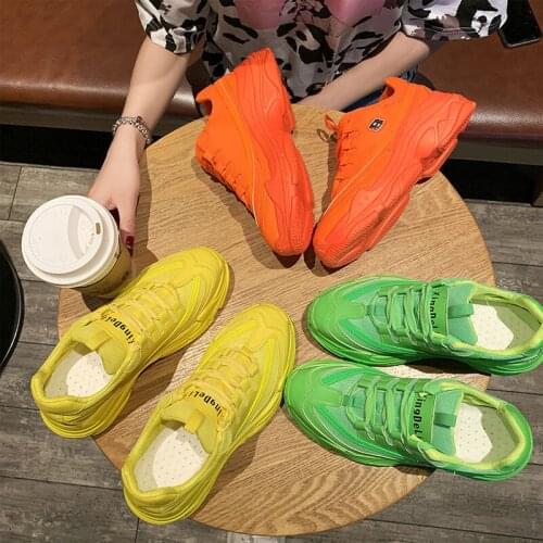 2021 Spring New Hot Sale Women Sneakers Schoolgirl Fashion Brrathable Candy Color Casual Sport Shoes Platform Trainers