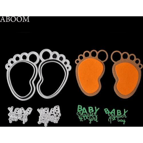 ABOOM New Arrival Metal Steel Baby Foot Cutting Dies Stencil For DIY Scrapbooking Album Paper Card Photo Decorative DIY Die Cut
