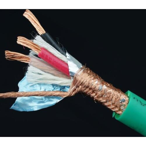 OD10mm 3*2.0 square 3 core 4N oxygen-free copper red copper wire Advanced shielded audio cable HIFI audio equipment power line