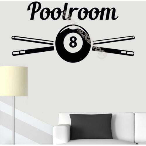 Poolroom billiard Wall Sticker Snooker player Decal Removable Poster Table Ball Sports Game Decal Home Interior Mural EB355
