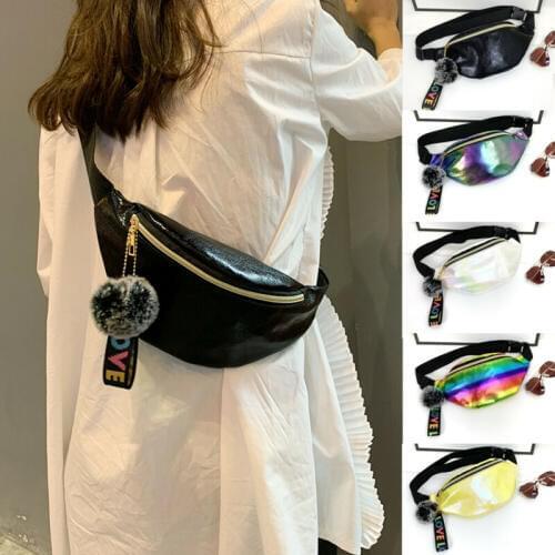 2019 Newest Hot Women Girls Colorful Holographic Waist Fanny Pack Belt Bag Pouch Hip Bum Bag Travel Sport Small Purse Chest Bag