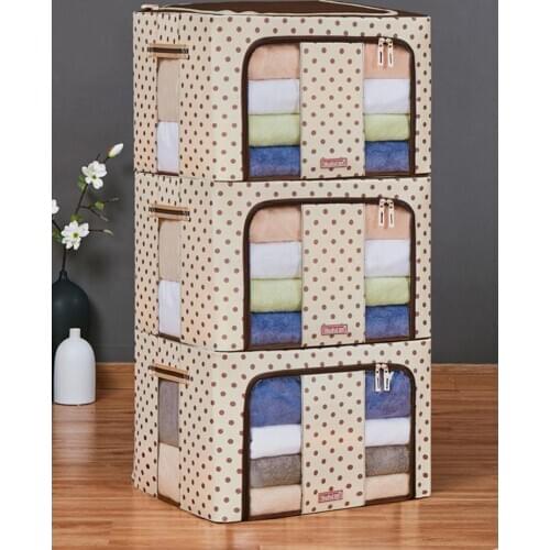 Oxford Cloth Steel Frame Receiving Box Extra Large Storage Box For Quilts, Clothes Books, Clothes Cleaning Box Receiving Box