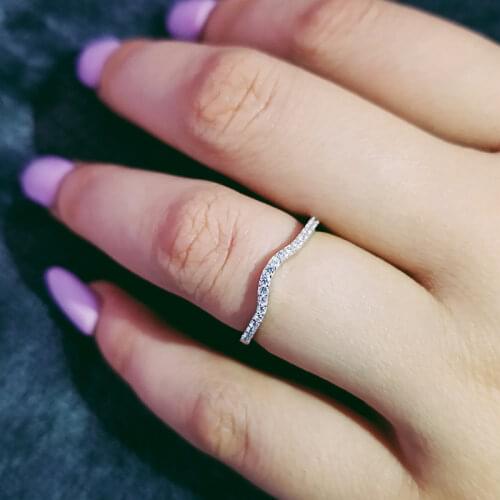 Real 925 Sterling Silver band eternity Rings For Women Ring Wedding Engagement Jewelry finger pinky Women personalized R235A