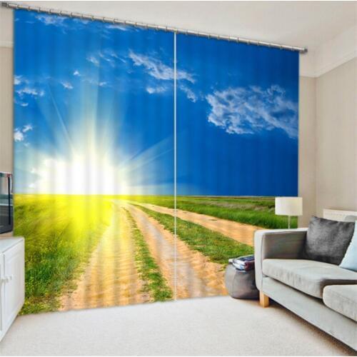 Customized landscape Luxury 3D Blackout Window Curtain Drapes For Living room Bed room Hotel Wall Tapestry Cortinas