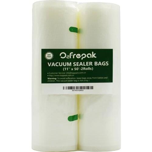 Vacuum Storage Rolls for Food 2 Rolls 11'' x 50' Sous Vide and Seal a Meal