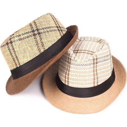 England Retro Fedoras Top Jazz Hat Men Women Spring Summer Casual Grid Hats Cap Classic Sun Hat Beach Panama Hat